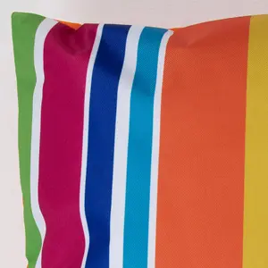 Veeva Indoor Outdoor Cushion Technicolour Stripe Water Resistant Cushions