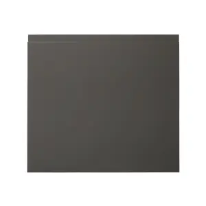 GoodHome Garcinia Integrated handle Gloss anthracite Appliance Cabinet door (W)600mm (H)543mm (T)19mm