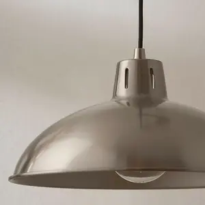 Hanging Ceiling Pendant Light ADJUSTABLE HEIGHT Industrial Nickel Rise Fall Drop