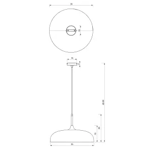 Milagro Pendant Lamp Lincoln White/Gold 1XE27 35cm