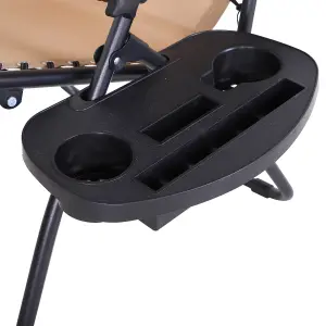 Outsunny Zero Gravity Chair Adjustable Patio Lounge Reclining Seat Beige