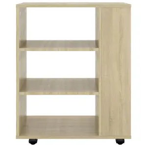 Berkfield Rolling Cabinet Sonoma Oak 60x35x75 cm Engineered Wood