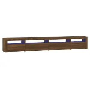 Berkfield TV Cabinet with LED Lights Brown Oak 270x35x40 cm