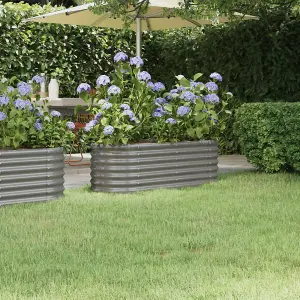 Berkfield Garden Planter Powder-coated Steel 114x40x36 cm Grey