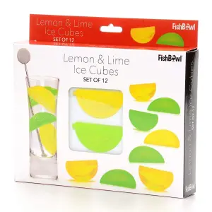 Fishbowl Reusable Lemon & Lime Shaped Ice Cubes Set of 12