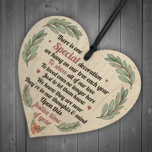 Red Ocean Memorial Plaque Decoration Mum Dad Nan Memorial Gift Wooden Heart In Memory Christmas Plaque