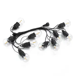 Auraglow Warm White LED Bulb Festoon String Light Set - 1 Length (10 bulbs) - NO PLUG