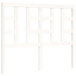 Berkfield Bed Frame with Headboard White Small Double Solid Wood