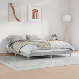 Berkfield Bed Frame Concrete Grey 120x200 cm Engineered Wood