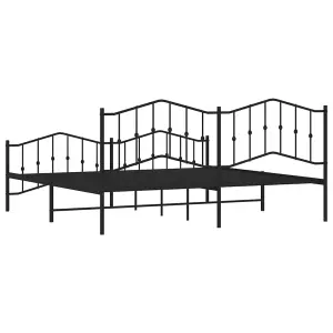 Berkfield Metal Bed Frame without Mattress with Footboard Black 193x203cm