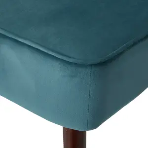 Zorita Teal Velvet effect Occasional chair (H)830mm (W)650mm (D)715mm