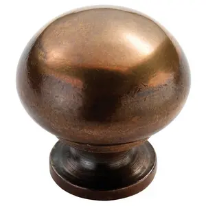 4x Mushroom Cupboard Door Knob 30mm Diameter Solid Bronze Cabinet Handle