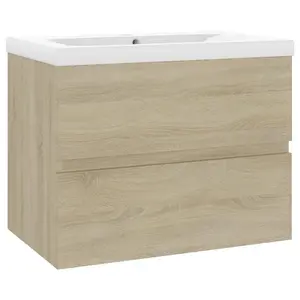 Berkfield Sink Cabinet with Built-in Basin Sonoma Oak Engineered Wood