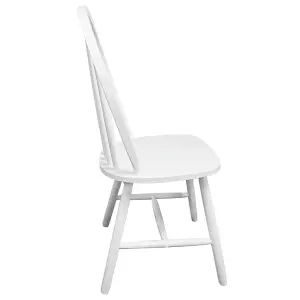 Berkfield Dining Chairs 4 pcs White Solid Rubber Wood