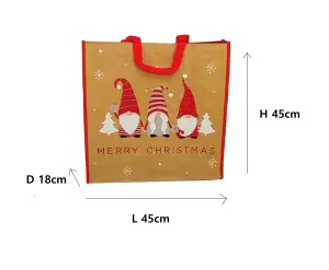 4 x Reusable Christmas Tote Gift Bag Cute Gonk Shopping Bag Woven Bag For Life 45cm