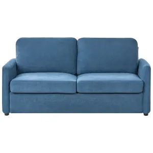 Beliani Traditional Sofa Bed BENNAS Blue Fabric