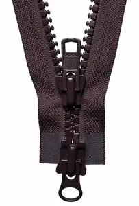 TWO-WAY O/E ZIP 61CM - Vislon Heavy Two-Way Open End Zip: 61cm: Brown - YKK