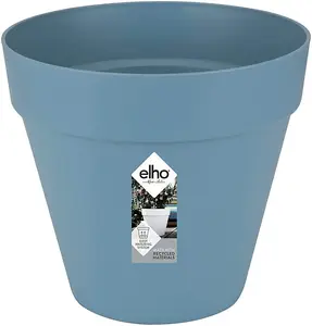 Elho Loft Urban Round 30cm Plastic Plant Pot in Vintage Blue