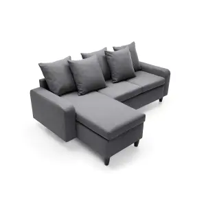 Napoli Reversible Corner Sofa in Dark Grey