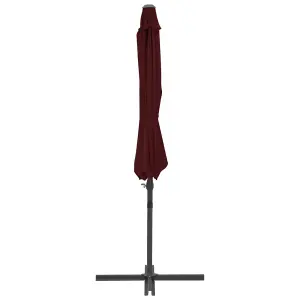 Berkfield Cantilever Umbrella with Steel Pole Bordeaux Red 300 cm