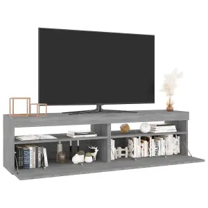 Berkfield TV Cabinet with LED Lights 2 pcs Grey Sonoma 75x35x40 cm