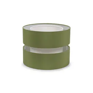 ValueLights Sophia Small Easy Fit Ceiling Light Shade 2 Tier Pendant Drum Lampshade - Olive Green - Bulb Included