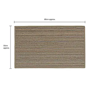 JVL Arona Machine Washable Latex Backed Doormat, 50x80cm, Beige