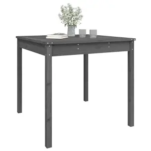 Berkfield Garden Table Grey 82.5x82.5x76 cm Solid Wood Pine