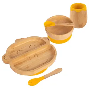 5pc Bamboo Monkey Baby Weaning Set - Yellow