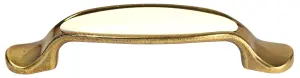 Francesca Brass effect Ivory Cabinet Bow Pull handle