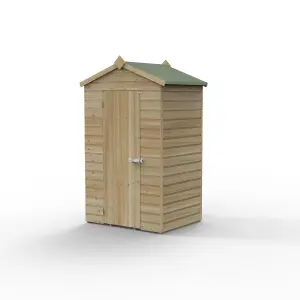 Forest Garden Beckwood 4x3 ft Apex Natural timber Wooden Shed with floor