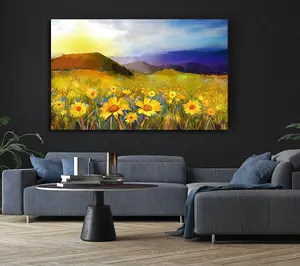 Yellow Mountain Sunrise Canvas Print Wall Art - Medium 20 x 32 Inches