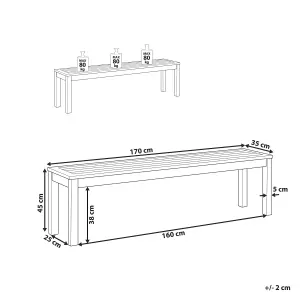 Garden Bench MONSANO Wood Light Wood