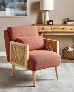 Beliani Traditional Armchair ORUM Fabric Orange