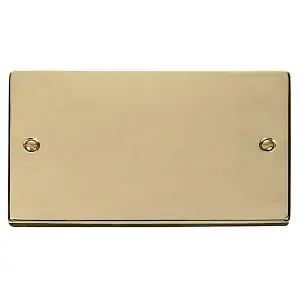 Polished Brass 2 Gang Blank Plate - SE Home