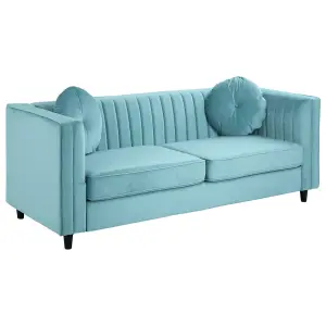 Interiors by Premier Farah Three Seater Midnight Green Velvet Sofa