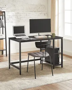 VASAGLE Computer Table Desk with 2 Shelves Left or Right Work Table for the Office Living Room Steel Frame Industrial Black