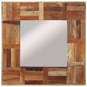 Berkfield Wall Mirror Solid Wood Reclaimed 50x50 cm