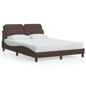 Berkfield Bed Frame without Mattress Brown 140x190 cm Faux Leather