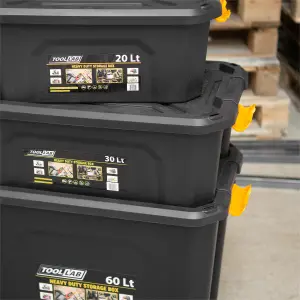 Heavy Duty Polypropylene 40 Litre Storage Box with Clip on Lid