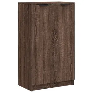 Shoe Cabinet Brown Oak 59x35x100 cm Engineered Wood