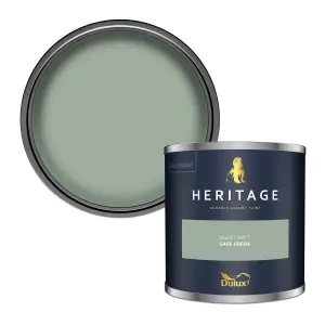 Dulux Trade Heritage Sage Green Matt Wall paint, 125ml Tester pot