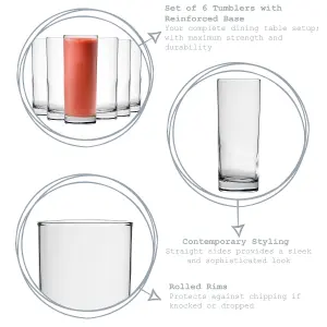 Argon Tableware Classic Highball Glasses - 360ml - Clear - Pack of 6