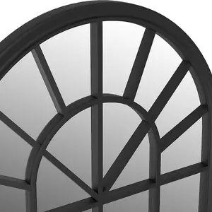 Berkfield Garden Mirror Black 90x45 cm Iron for Outdoor Use