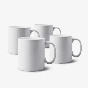 WM Bartleet & Sons Porcelain Extra Large Mug, 1.3 Pint, Set of 4