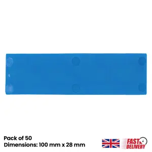 50 Pack Blue Plastic Window and Glazing Packers Spacers 5mm Thick Flat Spacers Frame Fixing