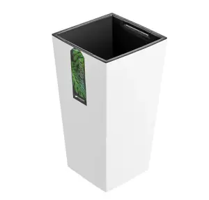 Tall Planter Plant Pot Flower with Insert Indoor Outdoor Garden Patio Home Large White H50cm W26.5cm