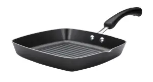 Prestige Super Tough Easy Clean Black Square Aluminium Non-Induction, Non-Stick Grill Pan 24cm