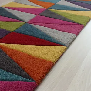 Funk Triangles Rug Multi Colour Rug 170x240cm for the Living Room