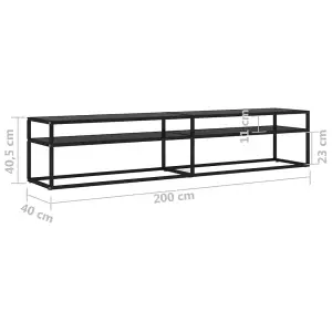 Berkfield TV Cabinet Black 200x40x40.5 cm Tempered Glass